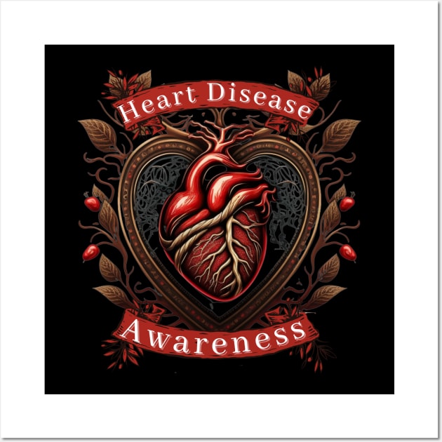 A Heart Disease Awareness Wall Art by MOCEPTS APPAREL
